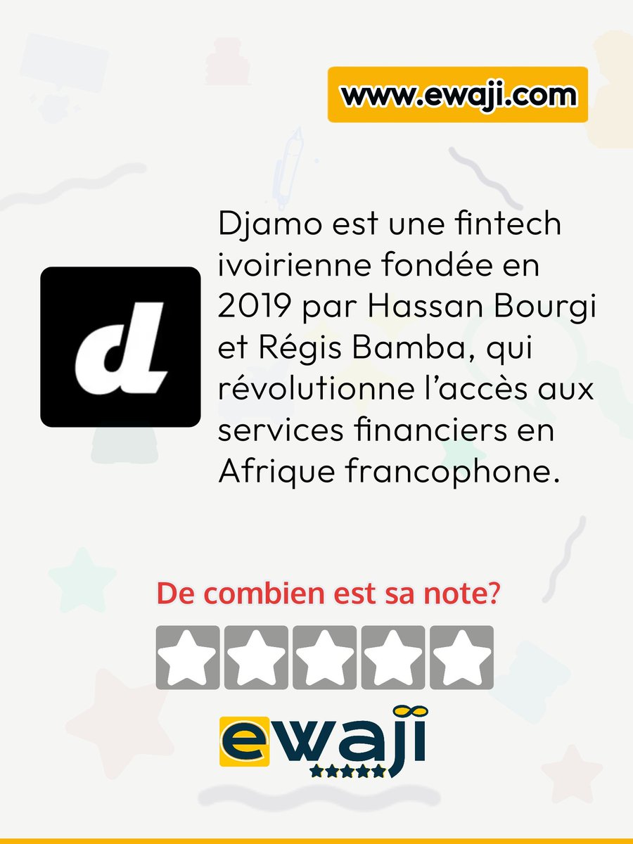 ewaji_com's tweet image. Appréciez-vous Djamo ?
Quelle note lui donneriez vous ...
Vos Avis en commentaire 
ewaji.com