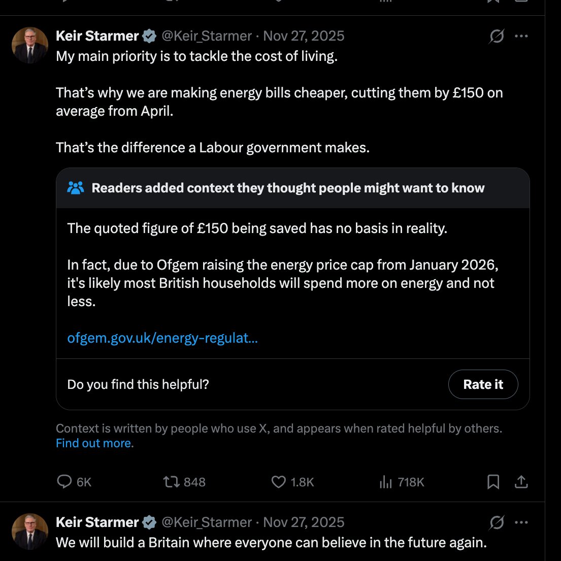 TheProjectUnity's tweet image. The real reason why British Prime Minister Kier Starmer wants to BAN X in my country.

Destroyed by community notes on a regular basis.