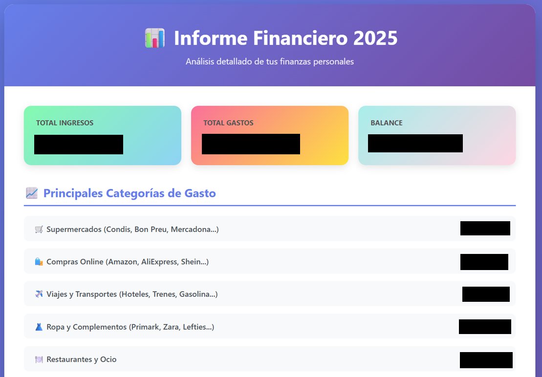 un uso interesante con IA, crear un informe de ingresos-gastos del año.

1- vas a la web de tu banco y descargas los movimientos del año en formato txt

2- vas a claude, adjuntas el txt y el prompt: te paso un extracto de 2025, la cuarta columna es el importe, me sacas un informe