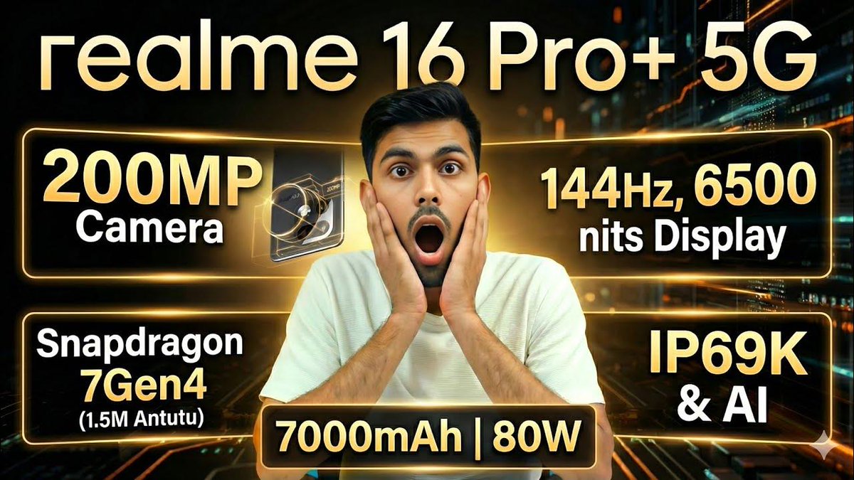 TechBit__'s tweet photo. https://t.co/CFIg9c2nnz
Guy's Go To Watch LIKE, SHARE, SUBSCRIBE 👍👍👍 
@realmeIndia @realmeglobal #realme16ProSeries #realme16proplus #realme16pro #realme https://t.co/r9SPt5wI6u