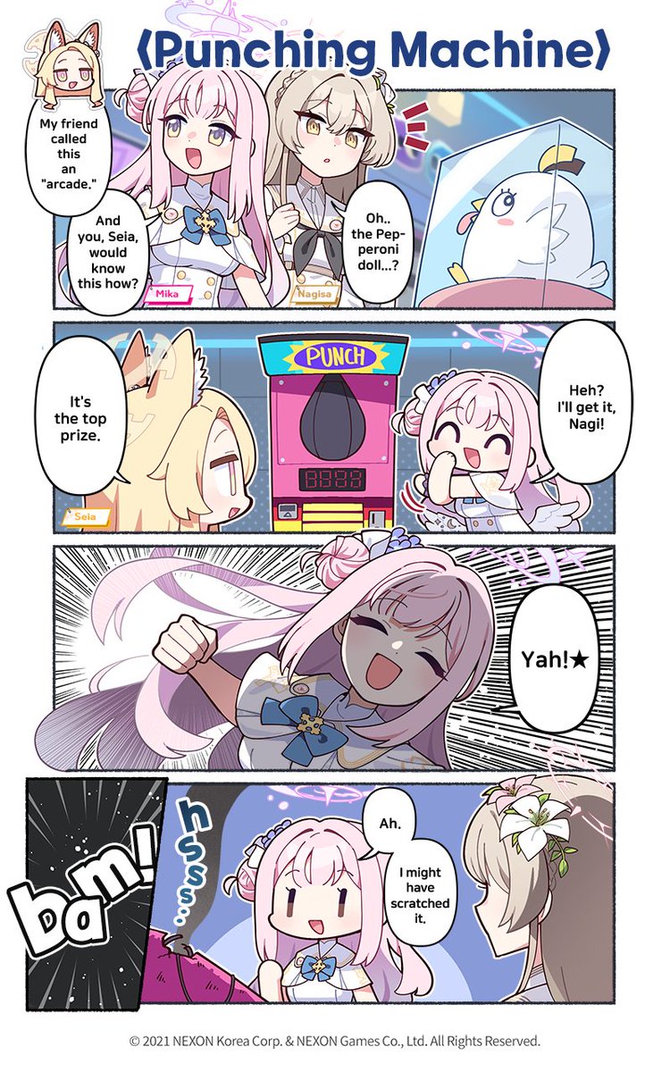 EN_BlueArchive's tweet image. [Official 4-Panel Manga] Ep. 220
Brought to you by @donmin_h!

The Tea Party students went to the arcade to have some fun!

#BlueArchive #BlueArchive4PanelManga