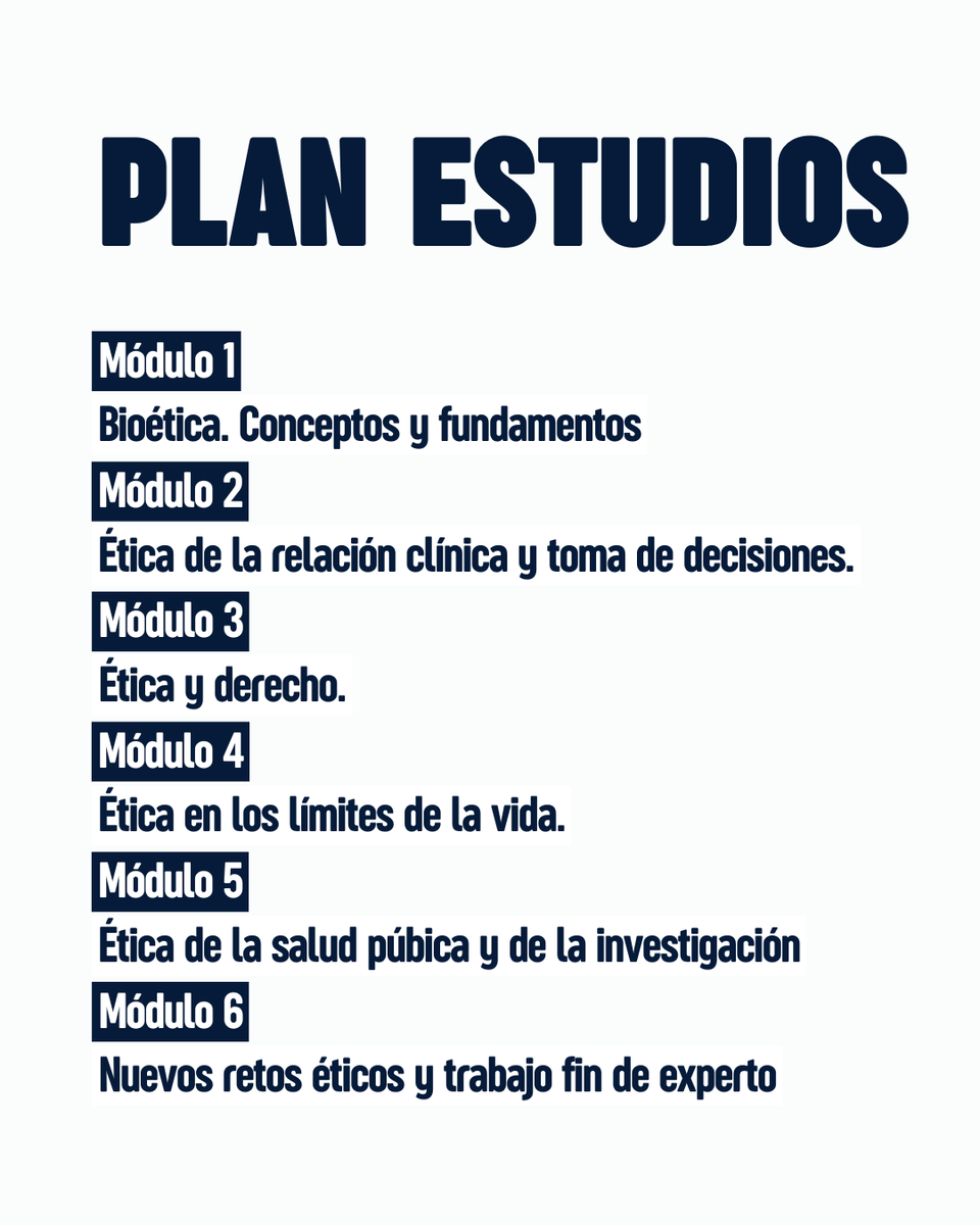 Este programa proporciona las herramientas necesarias para conocer los principios y el marco legal de la bioética, así como para actuar de forma responsable, garantizando la ética en el cuidado y los derechos de los pacientes en un entorno de continuo avance tecnológico.