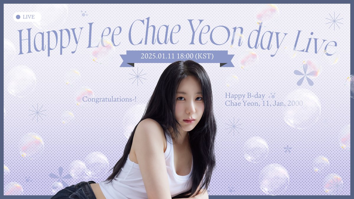 official_LCY's tweet image. [🔴]

HAPPY LEE CHAE YEON DAY 🍒🎉
채연이와 같이 생일을 맞이할 CHAERISH를 초대할게💌

🗓️ 2026. 01. 11 6PM (KST)
📍 LEE CHAE YEON OFFICIAL YOUTUBE

🔗 youtube.com/live/6kUVY3Yqb… 

#이채연 #LEECHAEYEON
#HAPPY_LEECHAEYEON_DAY