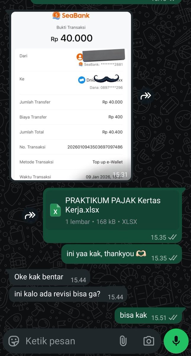 studywint's tweet image. 🚨OPEN JOKI ALERT🚨
Deadline tugas bikin pusing?🤯 Serahin aja ke ahlinya!
✅ Akuntansi&amp;amp;Perpajakan
✅ Siklus Akuntansi 
✅ Tugas&amp;amp;Pengetikan, Perapihan 
✅ PPT, sertifikat, portofolio
✅ Edit foto &amp;amp; video

💸 Mulai dari 2k
📩 wa.me/628979001296

#openjoki #jokitugas #zonauang