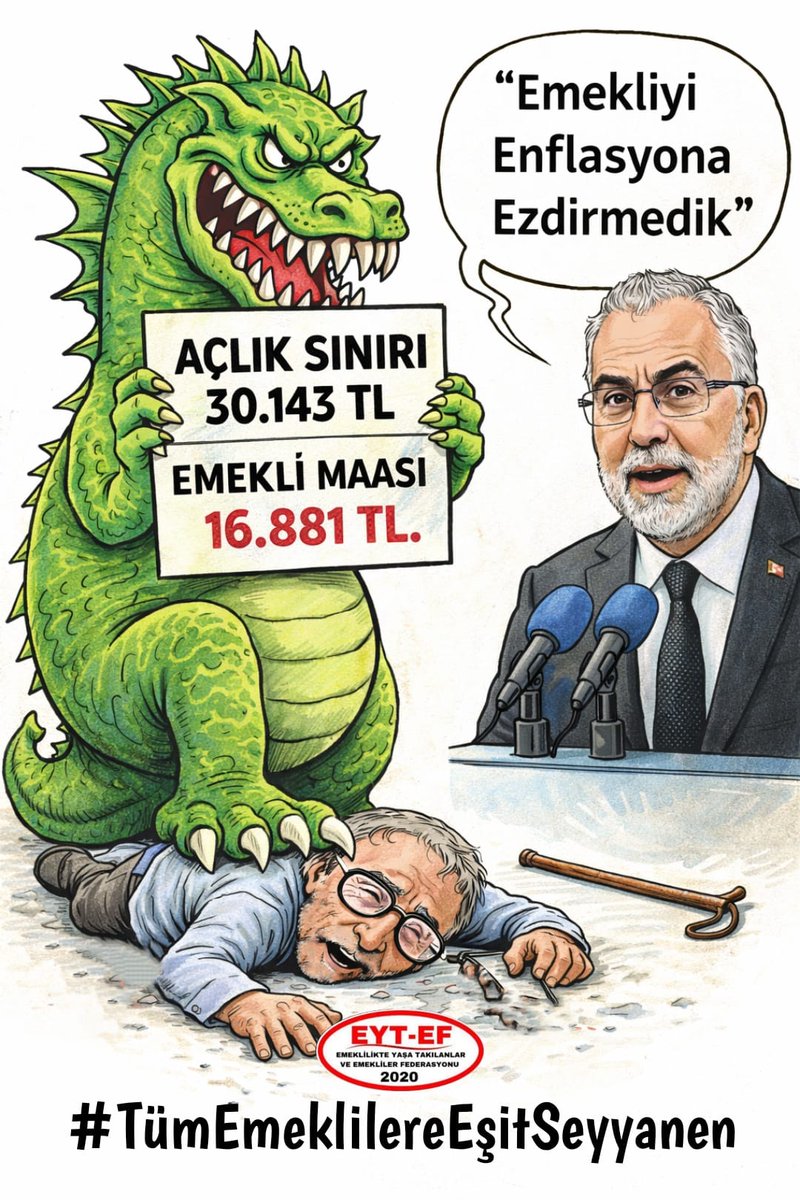 ebrucoha1's tweet photo. Emekli Utandı 

Siz Utanmadınız..!!!

En Düşük Emekli Maaşı 20.000 TL 

Açlık Sınırı 30.000 TL 

#SONDAKİKA
#Emekli 

#TümEmeklilereEşitSeyyanen
#5000KısmiYalnızDeğildir
Mehmet Akif Ersoy Türk Hava Yolları Mabel Matiz Suriye Ankara 
#SONDAKİKA Süper Kupa Abdullah Güler Halep Yetimler Özgür Özel
