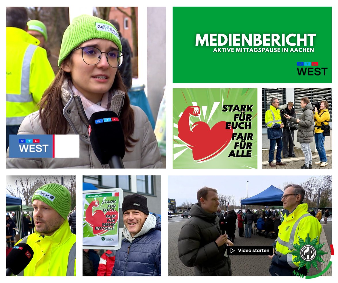 An über 30 #Polizei-Standorten machen Kolleginnen und Kollegen bei Aktiven Mittagspausen Druck. #RTL berichtet von der #Aktion aus #Aachen. Klare Botschaft: Tarif ist Haltung. Zweite TdL Runde am 15. und 16. Januar in #Potsdam. #gdp