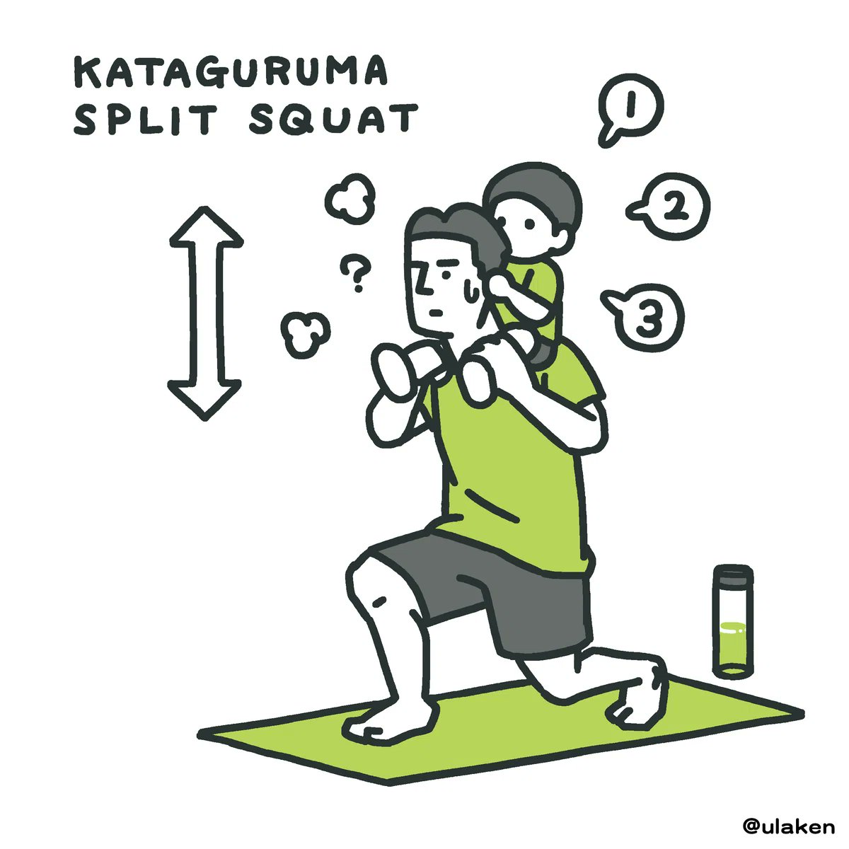 イラストレーターも体が資本です。肩こり腰痛は大敵なので、適度な筋トレを推奨します。３歳児はウエイトとしてもモチベーションとしても効果的です。

note.com/ulaken/n/n3261…