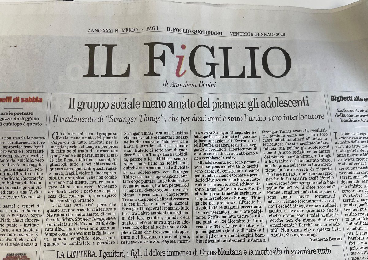 Gli adolescenti sono il gruppo sociale meno amato del pianeta. Colpevoli di tutto, ignorati da tutti. Poi c’è #StrangerThings 
<a href="/ilfoglio_it/">Il Foglio</a>