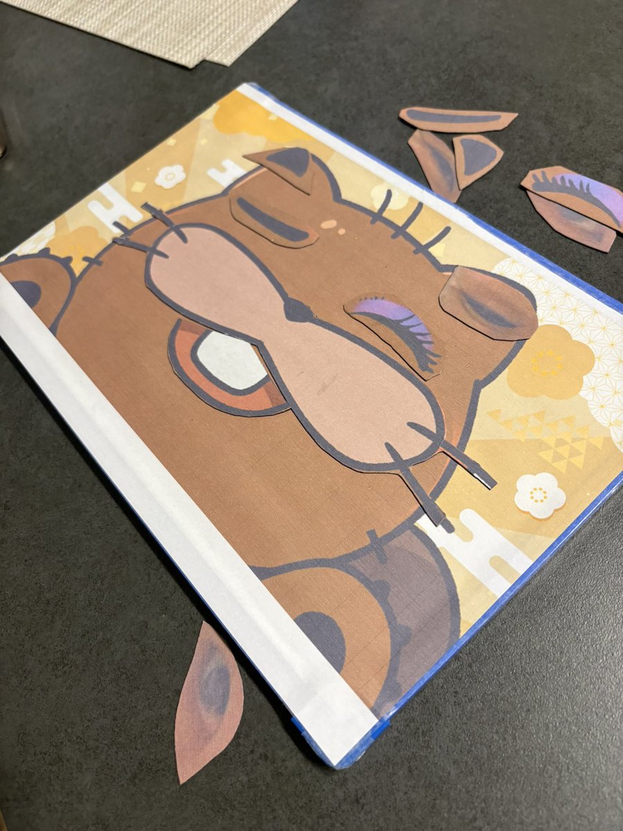 新年会の為に作ったちょろけん福笑い。ダミーパーツ含めてかなりカオスなっておもろかったー！
参加者の作品置いておきます。