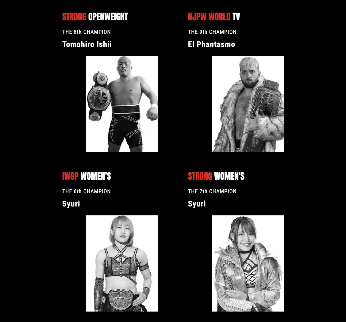 njpwglobal's tweet photo. The current champions in New Japan Pro Wrestling

Who should be carrying gold in 2026?

💬 Let us know in the comments!

#njpw https://t.co/P49RDaoRsN