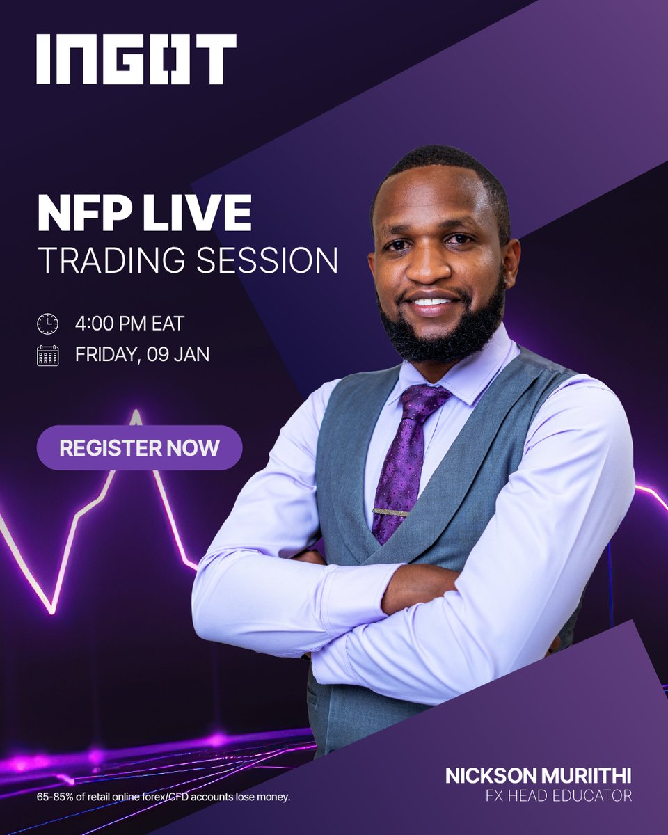 INGOTKenya's tweet photo. Want to see how the market reacts to Non-Farm Payrolls in real time? 📊⚡
Join our “NFP Live Trading Session” for expert insights and a live trading demonstration as the data hits the market.

📅 Friday, 09 Jan
⏰ 4:00 PM (EAT)

Register now 👉 https://t.co/x2mIV1pgID https://t.co/jRmpCGLTWA