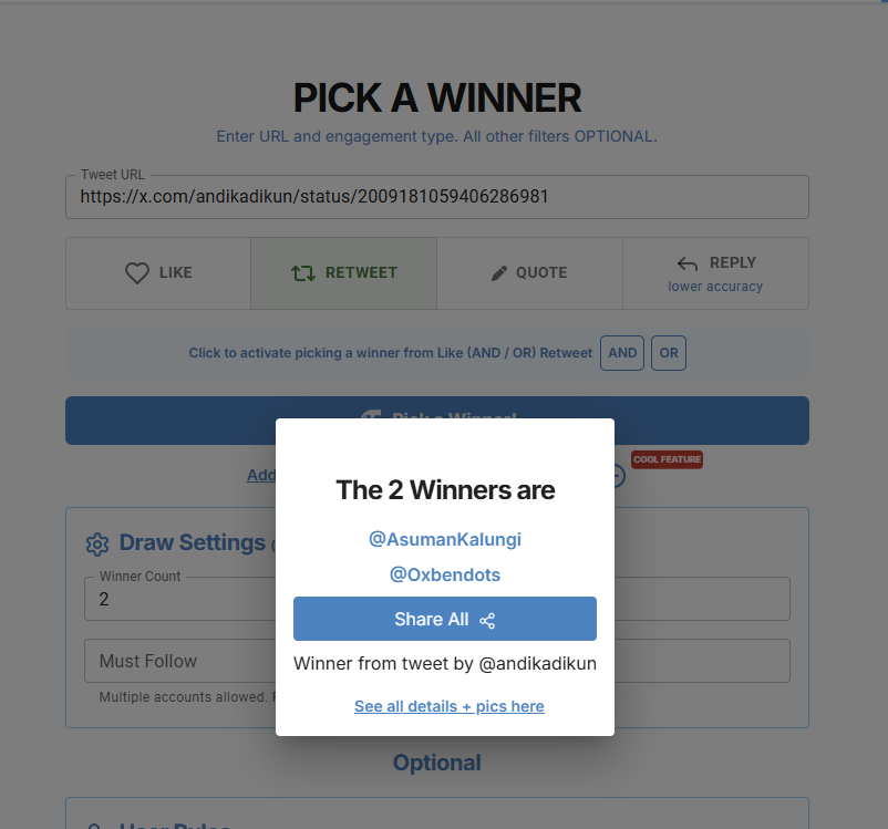 dakyxbt's tweet photo. Winner

@AsumanKalungi 
@Oxbendots

Congrats and drop addy https://t.co/NV7Cy885Pc