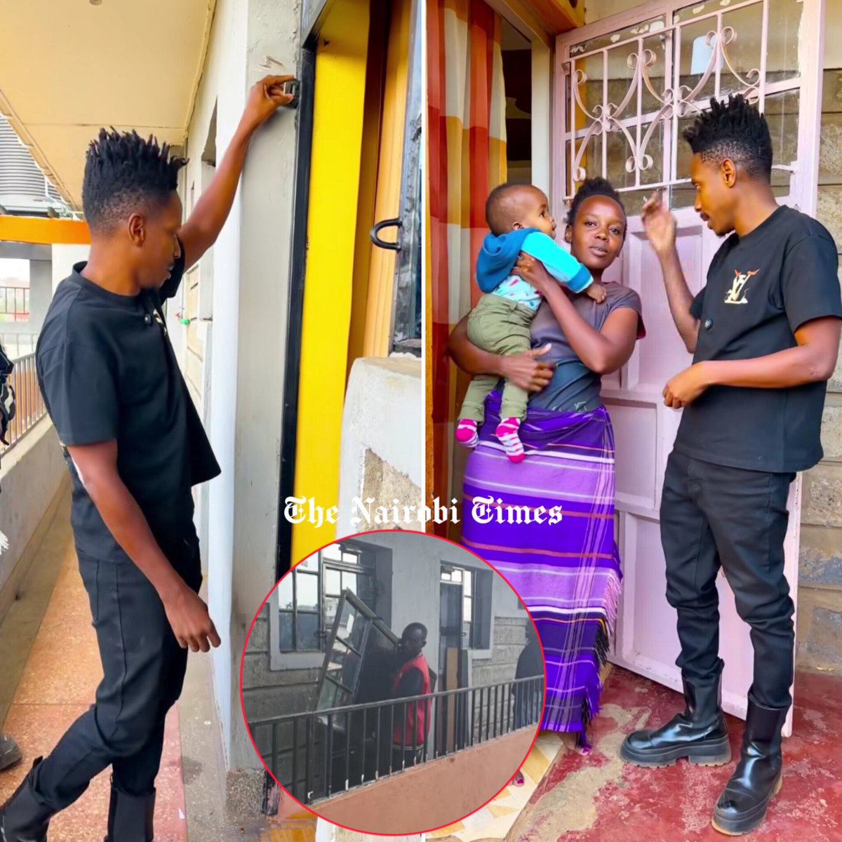 TheNairobiTimez's tweet image. Eric Omondi visits family evicted over deposit dispute, offers support 👇