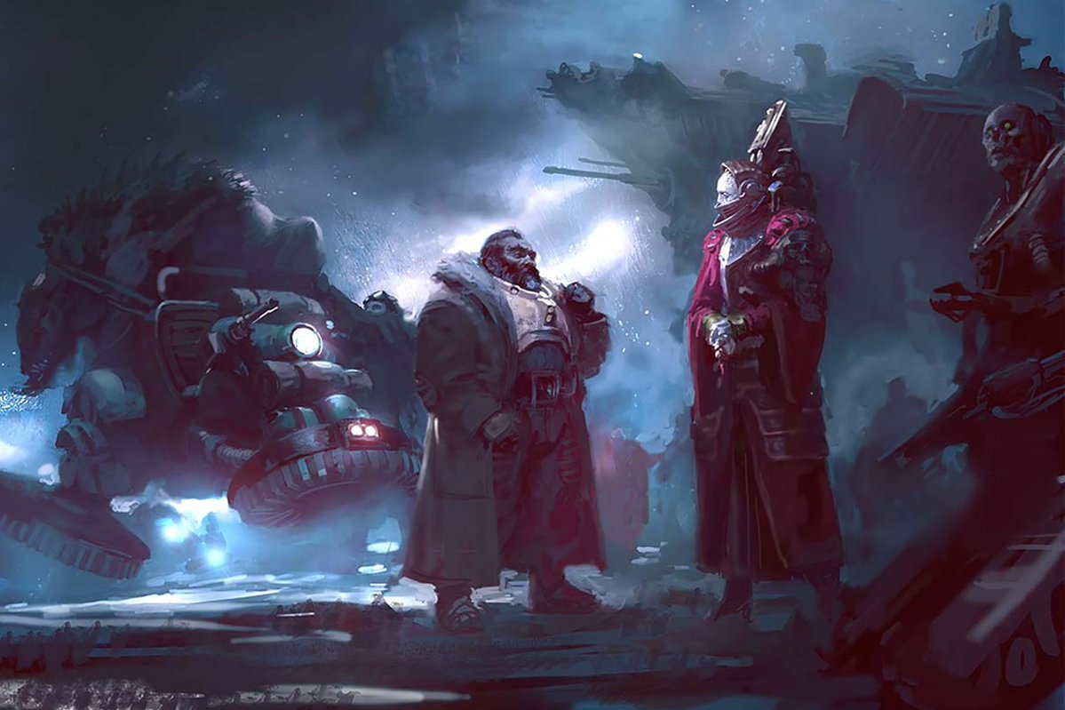 40kARTdotcom's tweet image. Seekers and Delvers, Adeptus Mechanicus Artwork by Paul Dainton