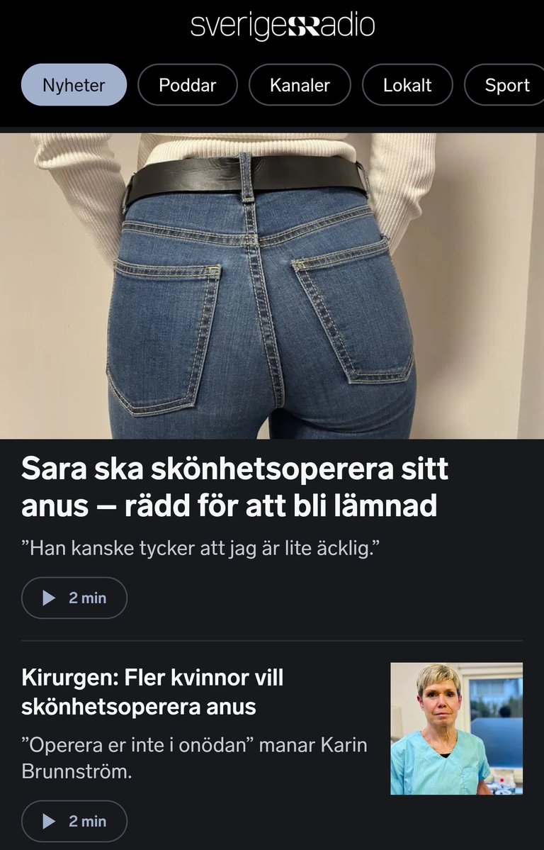 Detta prioriterar <a href="/sverigesradio/">Sveriges Radio</a> i appen långt före revolutionen i Iran! 
Fattar ni nu då hur sjukt public service är?