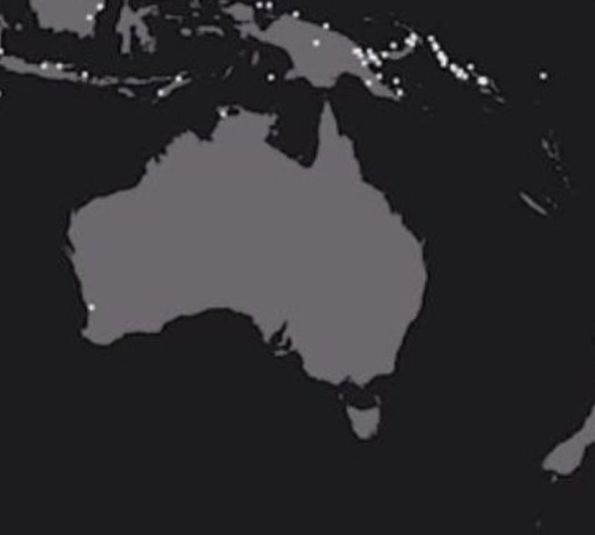 See that tiny, solitary blip in Western Australia? That’s the only battle Australians have fought on home territory. 

It was in 1932, against emus. 

The emus won.