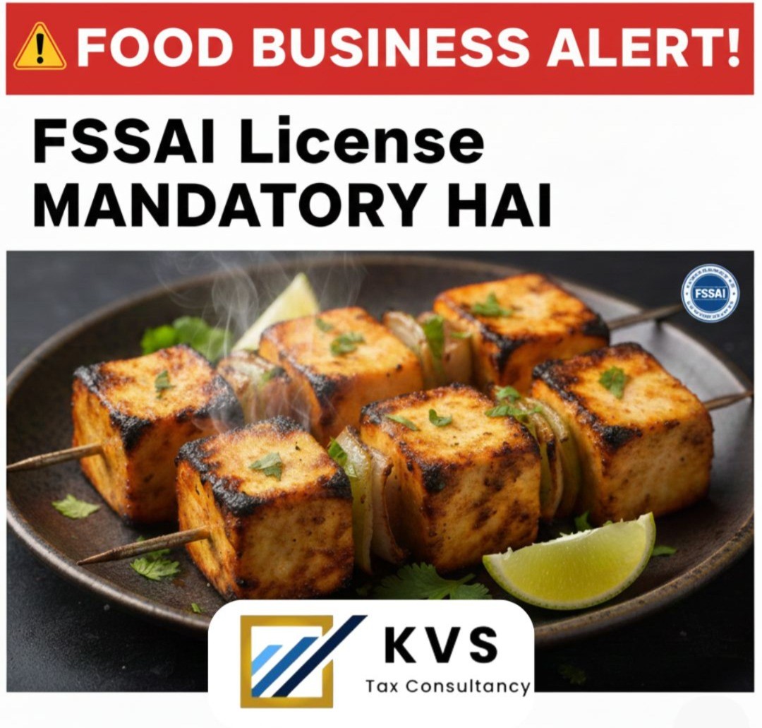kvstaxconsult50's tweet photo. ⚠️ Food Business Alert!
FSSAI Licence is mandatory for all food businesses in India 🍽️
No licence = heavy fine &amp; legal trouble.
Start your food business the right way.

📩 DM for FSSAI support
#fssai #foodbusiness #startupindia #compliance https://t.co/hDF8oq6TZC