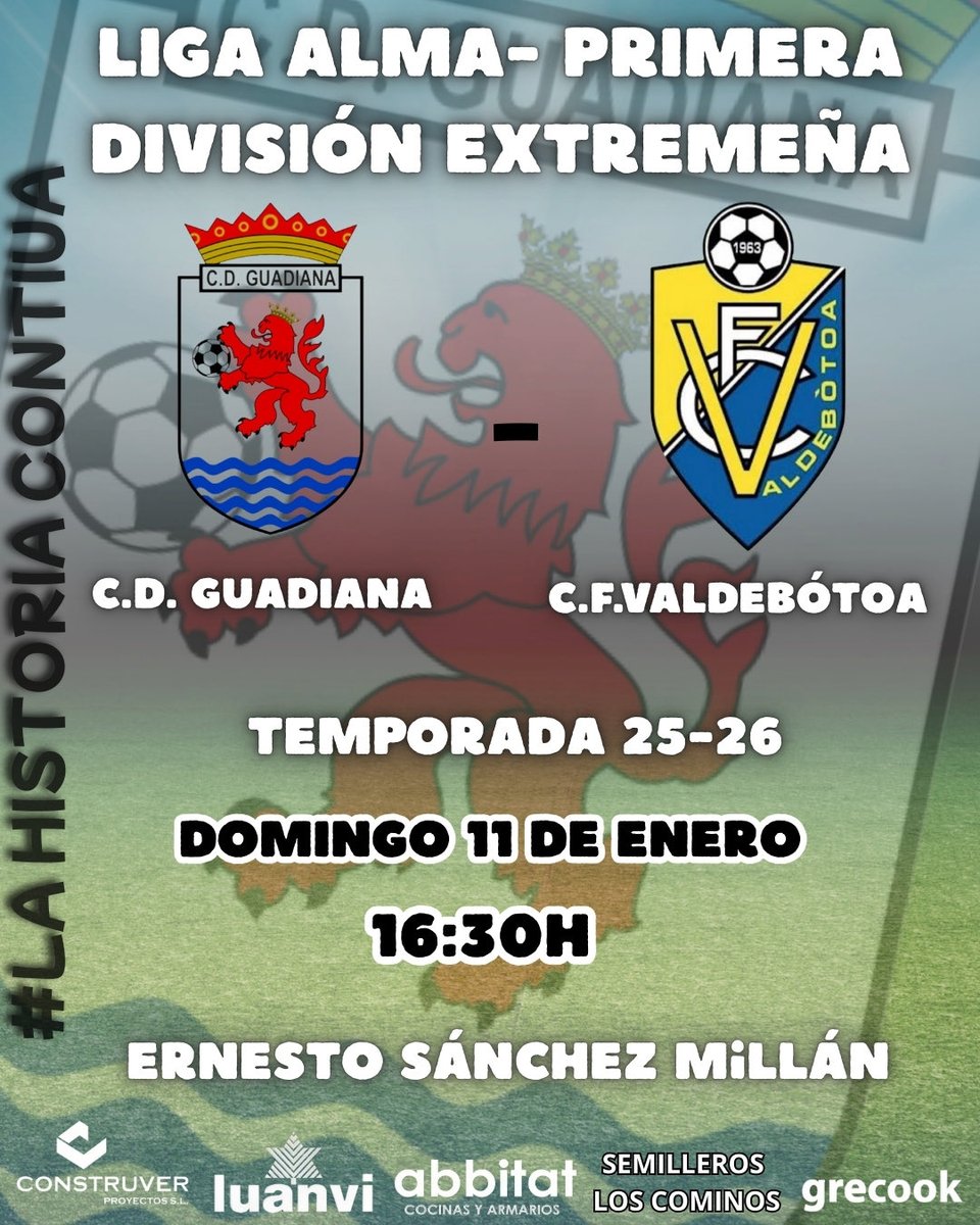 Comenzamos el nuevo año en nuestro estadio. El equipo durante el parón a trabajado para seguir en la dinámica que veníamos.

📆 DOMINGO 11 DE ENERO.

🕒 16:30H

📍 ESTADIO ERNESTO SÁNCHEZ MILLÁN 

AFICIÓN, os esperamos a todos para animar al equipo💪🏻💪🏻

#LaHistoriaContinua🔴⚫️
