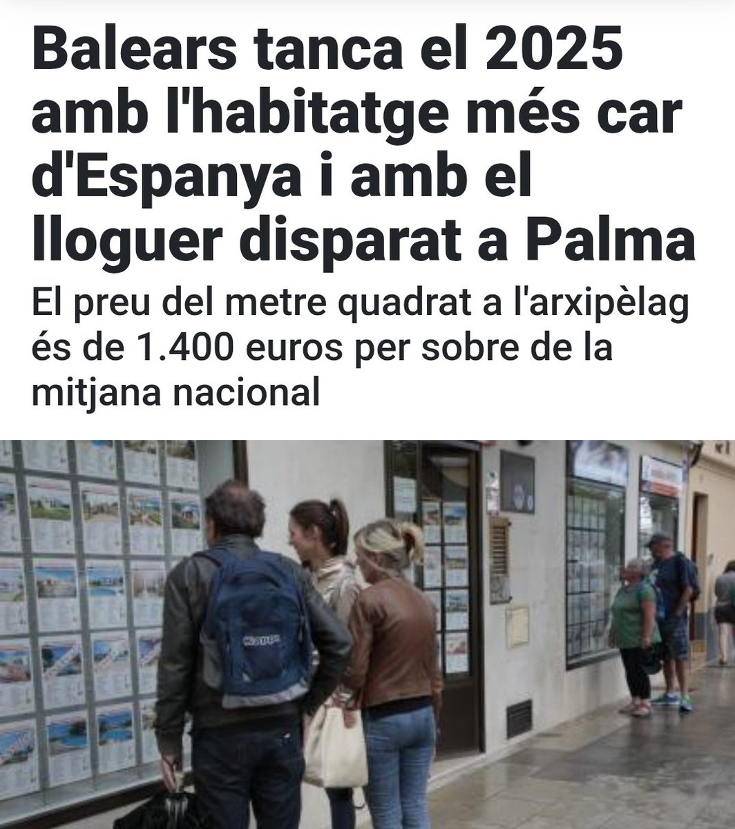 ☠🇪🇸☠ Però Espanya continuarà superpoblant-nos, deixant-nos a la coa en habitatge públic i permetent la venda a no residents i especuladors estrangers!
#madridensmata #INDEPENDÈNCIA
ultimahora.es/noticias/local…