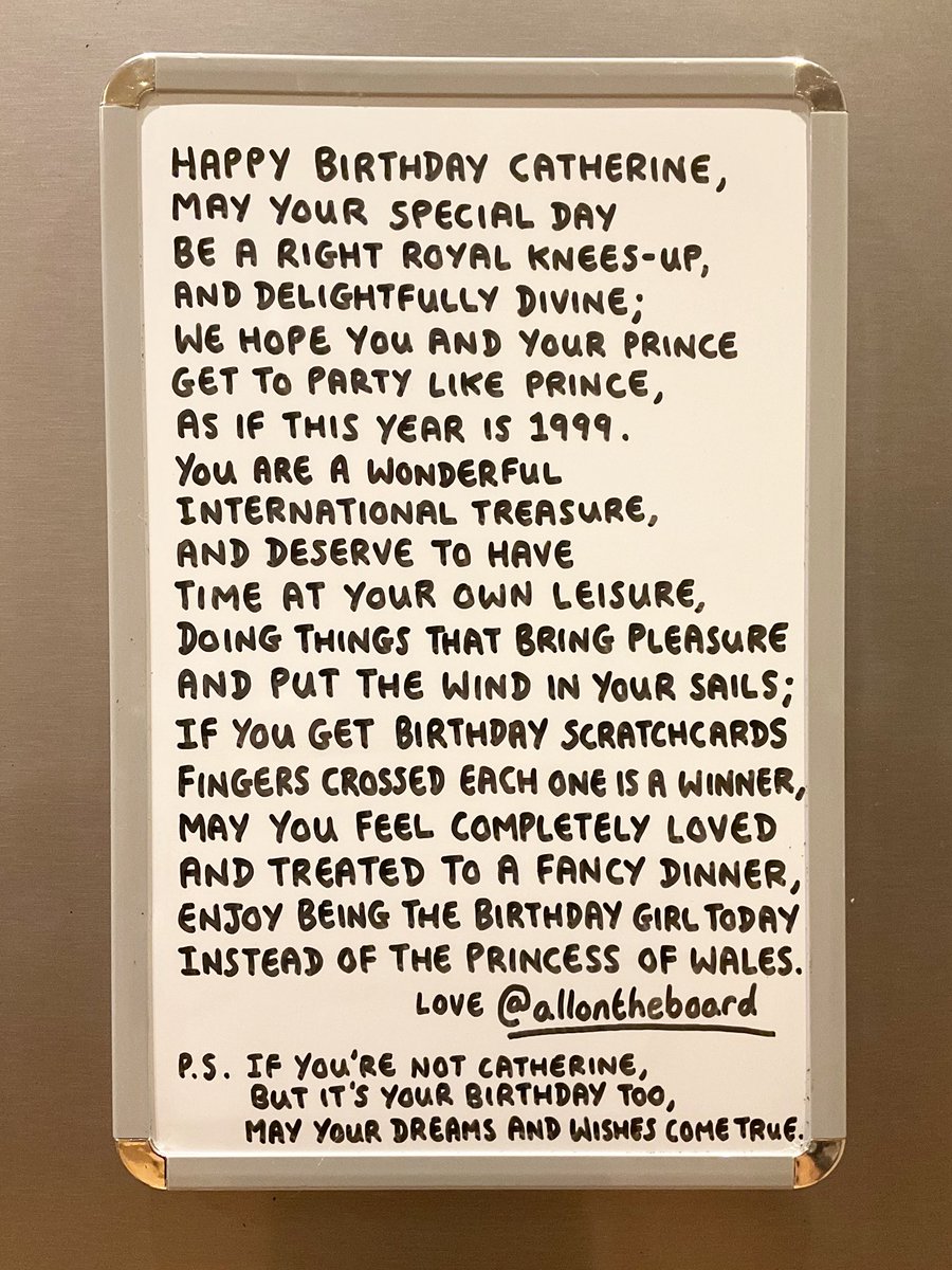 Happy birthday to HRH Catherine, Princess of Wales. May all your dreams and wishes come true. If you’re reading this and it’s your birthday as well we hope you have a happy birthday too.

#PrincessofWales #PrincessCatherine <a href="/KensingtonRoyal/">The Prince and Princess of Wales</a> <a href="/allontheboard/">All On The Board</a>