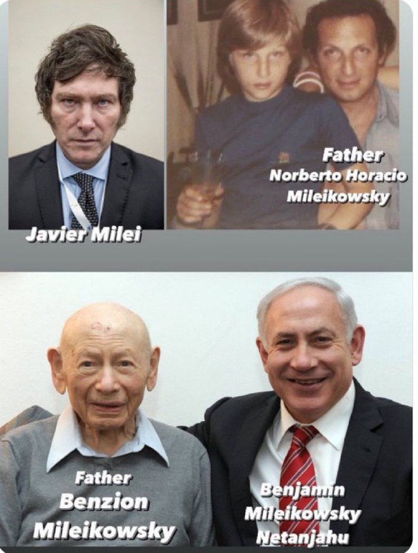 Grass545143's tweet image. People forget man. Millei and Netanyahu are related by blood!