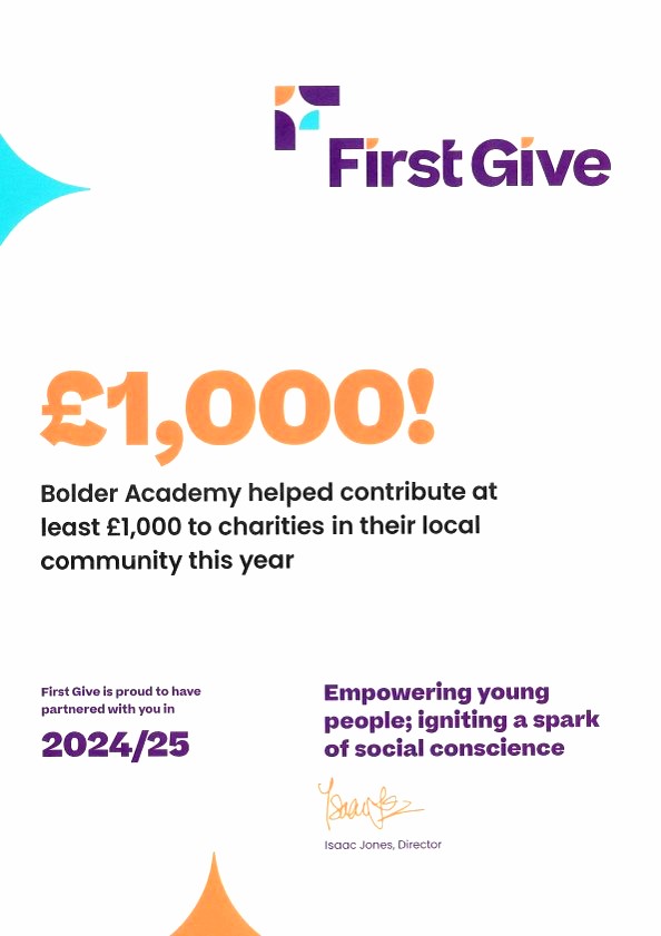 Thanks to the generosity and commitment of our school community, we&rsquo;ve raised at least &pound;1,000 for local charities through our partnership with&nbsp; @FirstGiveUK  Image