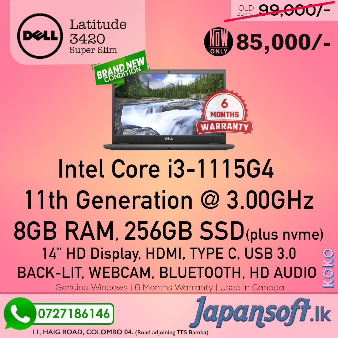 japansoft's tweet image. Brand New condition Dell Latitude 3420 | Rs.85,000/-