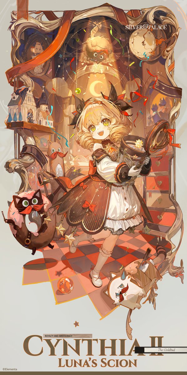 SilverPalace_EN's tweet image. Character Title Page
Cynthia II (Luna's Scion)

—— The Goldbud ——

--
"A few older noble relatives still have to call me their auntie! Detective, want to join them?"
--

The rising crescent symbolizes the future of The Royal Families and the City.

The much-loved scion of House…