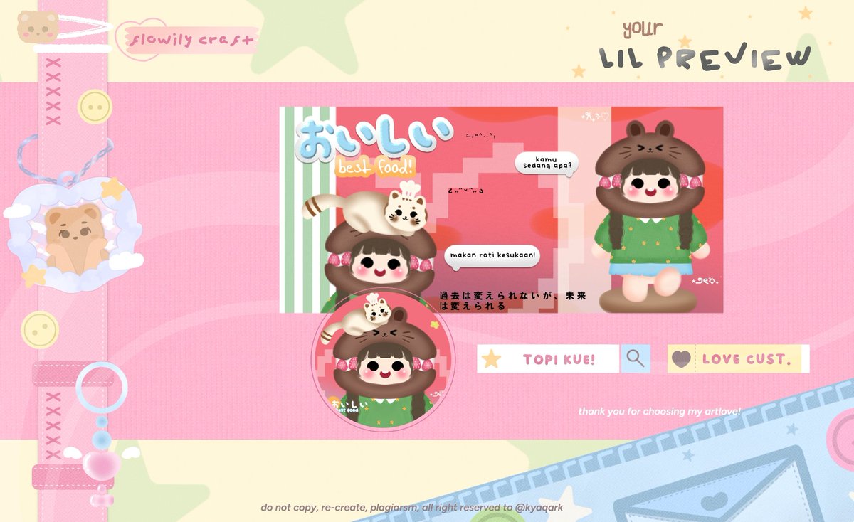 kyaqark's tweet image. Help repost, thank you 🩷

Hayyii aku ada ready stock 8 layout Wabis, price 20k/each dan udah free retext iaaa.. bisa beli bundle layout x or resize ke layout x.. aku juga open by req 🫰🏻 yang mau bisa jemput di dm or teleku iaa 🥺

#zonauang