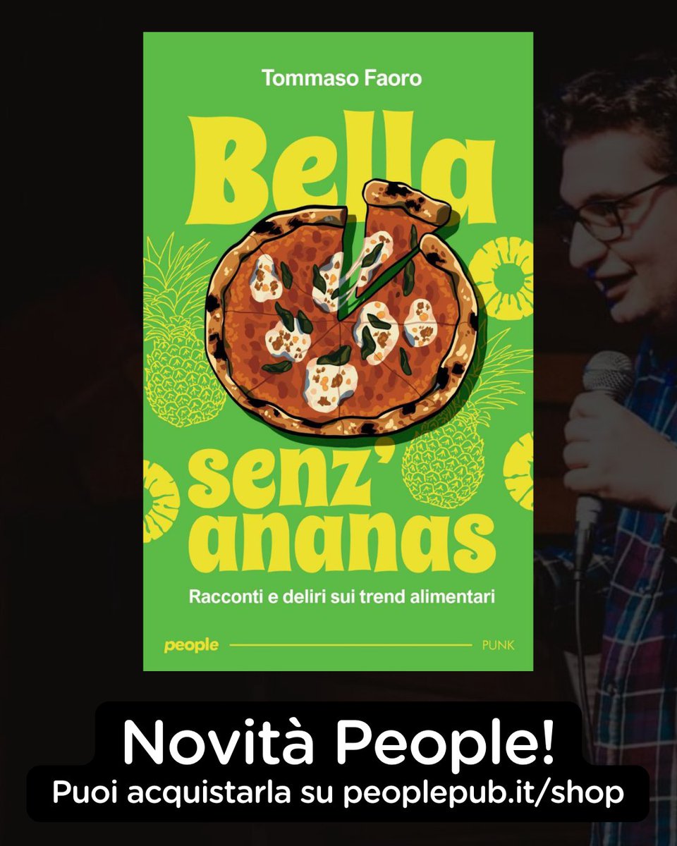 BELLA SENZ'ANANAS, il nuovo libro di <a href="/tommasofaoro/">Tommaso Faoro</a>! Puoi già acquistarlo su peoplepub.it/shop.

Bella senz’ananas è una raccolta di testi satirici in cui il cibo viene utilizzato come dispositivo narrativo per raccontare le nevrosi, le mode e le contraddizioni del presente.