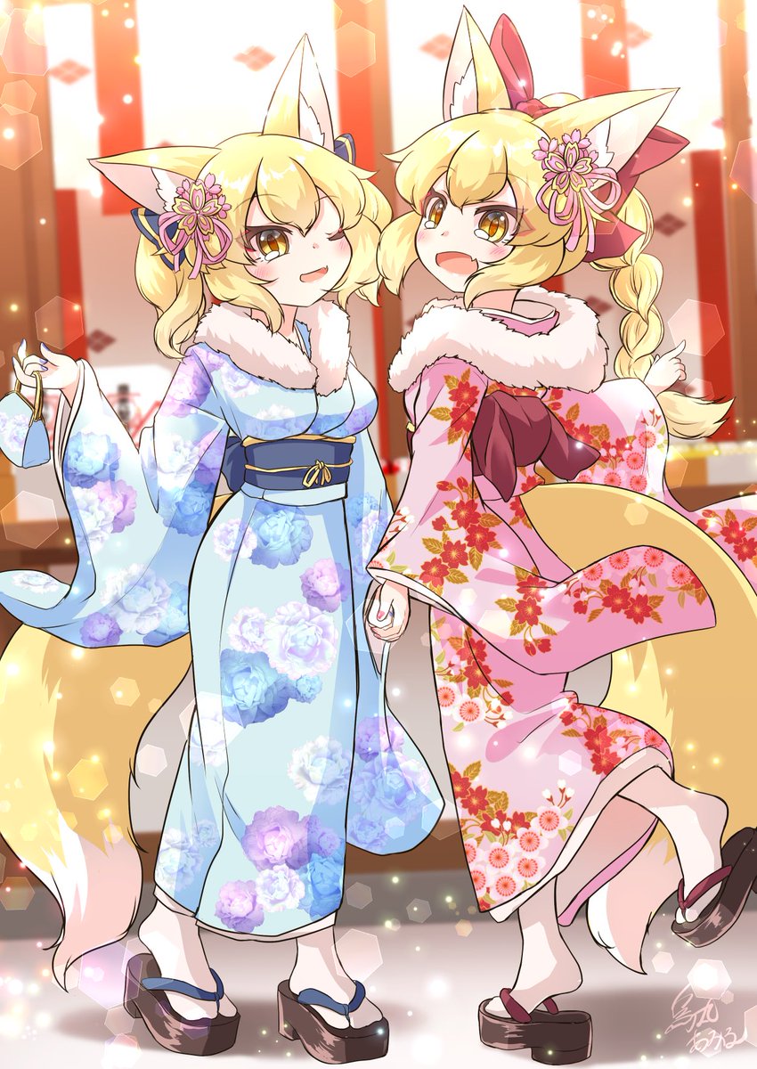 晴れ着狐姉妹🦊 
