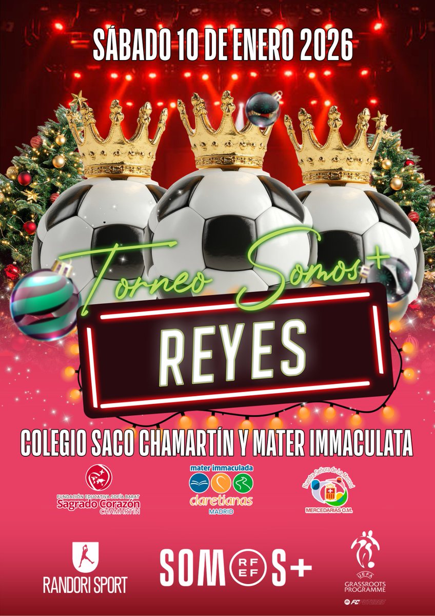 👑 Torneo Somos+ <a href="/rfef/">RFEF</a> <a href="/UEFA/">UEFA</a>

📍 Polideportivo <a href="/sacochamartin/">SACO Chamartín | CDE Randori</a>

⚽ Los equipos de fútbol sala de los coles <a href="/EDLaMerced/">Escuela Deportiva La Merced Tres Cantos</a> <a href="/materdeportes/">Mater Deportes</a> <a href="/sacochamartin/">SACO Chamartín | CDE Randori</a> participarán este sábado en un torneo amistoso como preparación para el tramo final de curso.