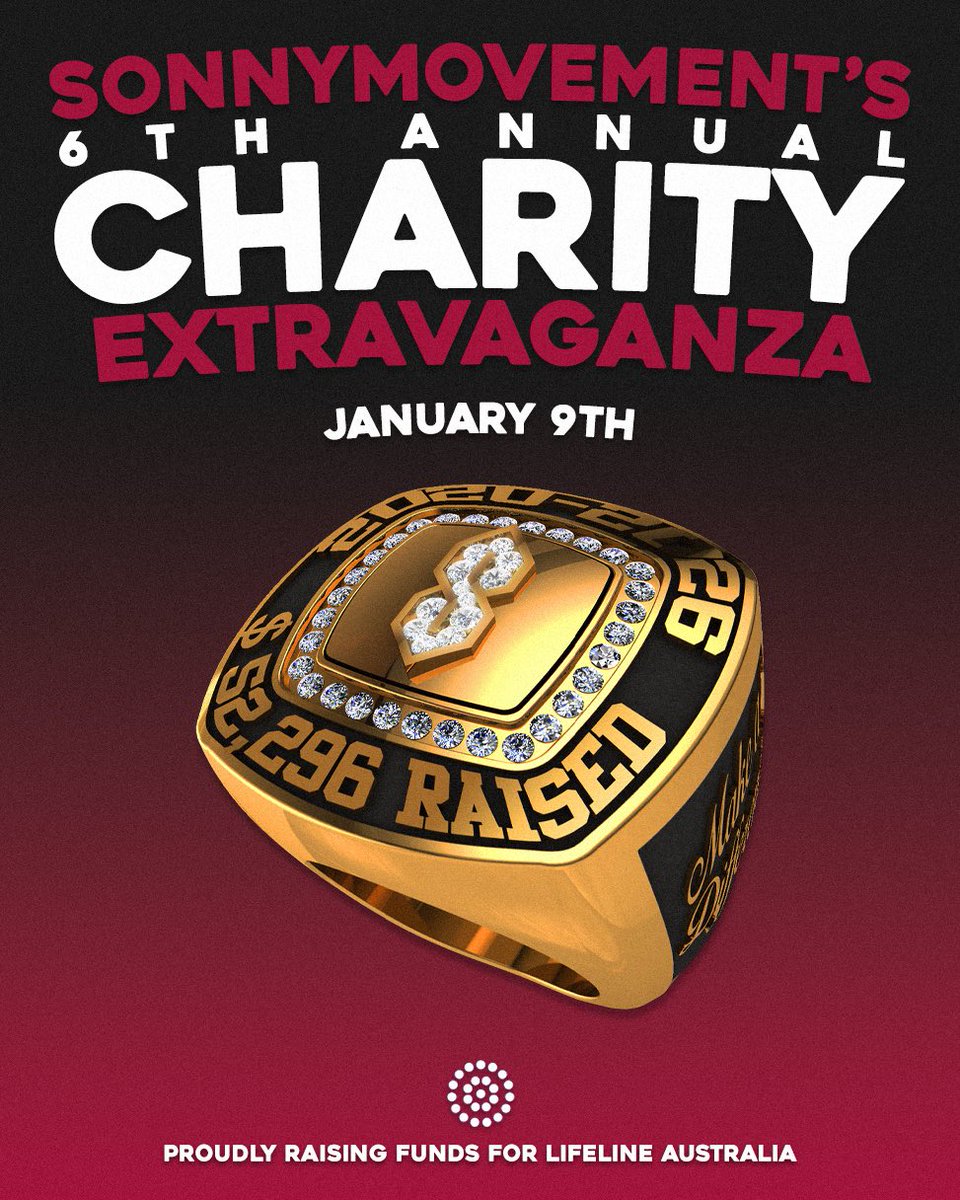 SonnyMovement's tweet image. 🚨 SHOOT YOUR SHOT 🚨

Our 6th Annual Charity Extravaganza is live right now! Help us in our mission to raise over $20K for @lifelineaustralia !!!

If you see this, please visit donate via the link through my bio ❤️🙌

We have 6 days of non stop content and we start right now! 🤝