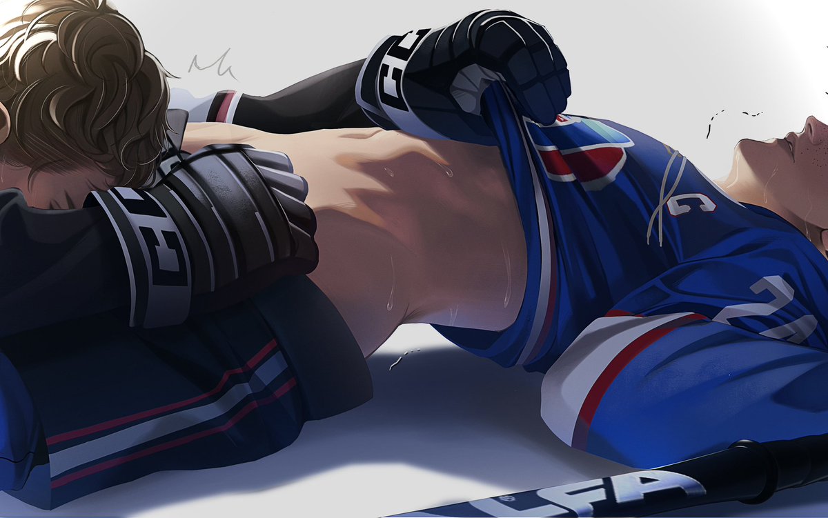 itsiitsubox's tweet image. Shane got cramps while playing hockey, so Ilya came to help (I swear) #HeatedRivalry