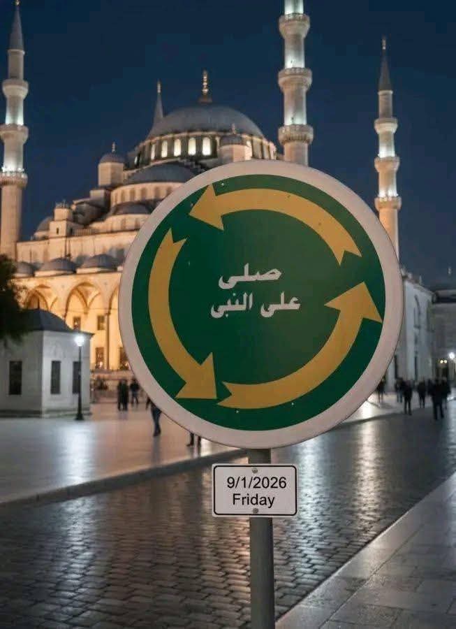 وفي يوم الجمعة ...
 اللهم إنا نستودعك أمورنا كلها، أنفسنا، وصحتنا، ومستقبلنا، ورزقنا، وتوفيقنا، وخاتمتنا، ووفقنا لما تحب وترضى،

أكثروا من الصلاة على النبي ﷺ
فإنها نورٌ للقلوب، وراحةٌ للأرواح
-"الُلُهِمْ صًلُ وُسلُمْ وُٻارڪ عٌلُي سيَدنا مْحمڊ وُعلُيَ آلُه وُصًحٻهِ أڄمْعيَن."