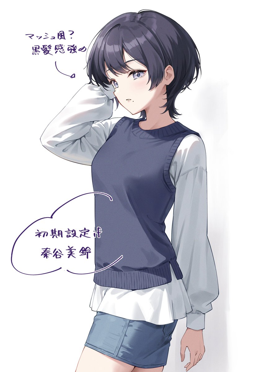 初期設定if・秦谷美鈴さん 年末に公開された初期設定を元に描いてみた