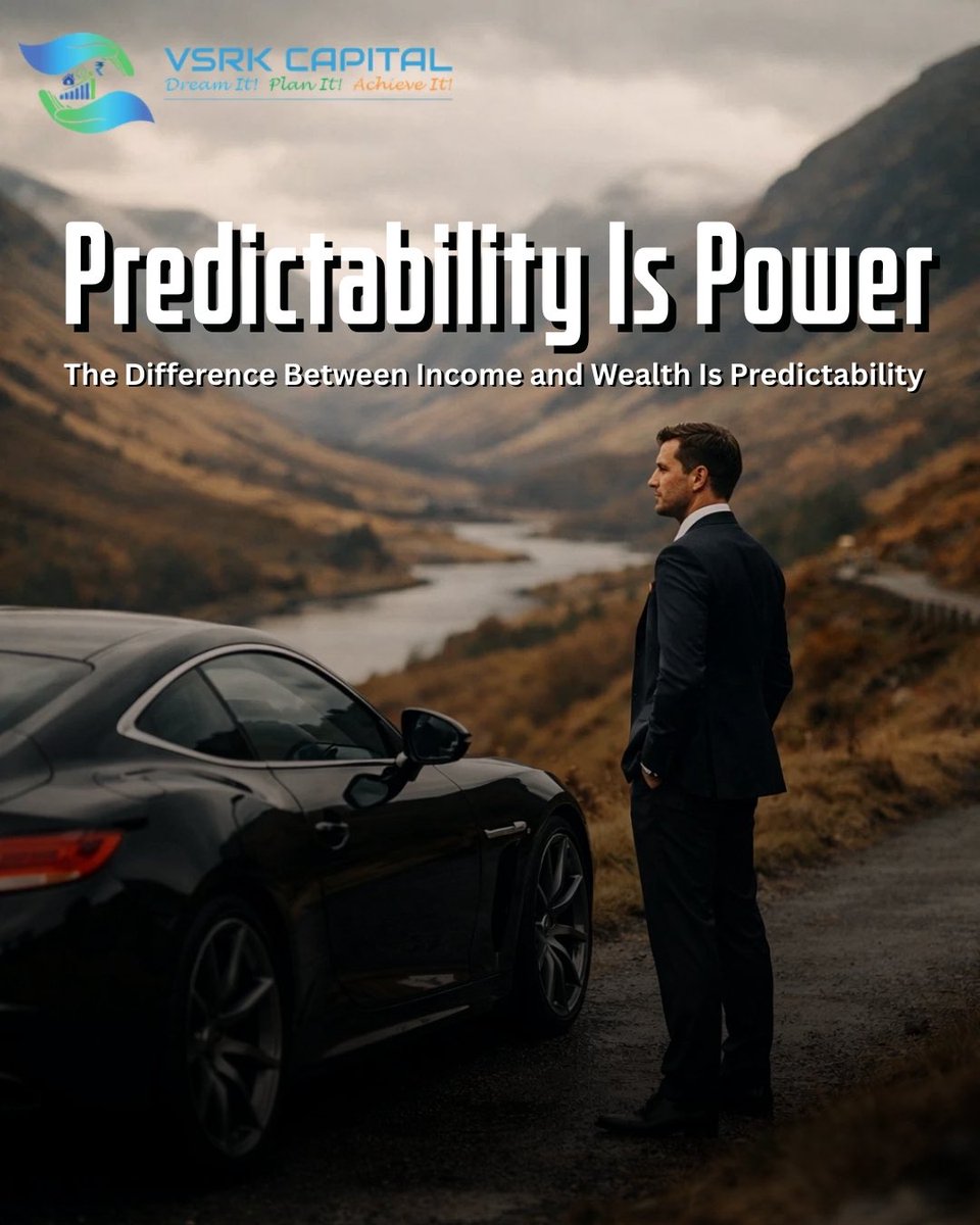 ashishmishra_44's tweet image. 𝐏𝐫𝐞𝐝𝐢𝐜𝐭𝐚𝐛𝐢𝐥𝐢𝐭𝐲 𝐢𝐬 𝐩𝐨𝐰𝐞𝐫

Earning a high income feels strong, but real wealth is built when future cash flows become predictable. 
At VSRK Capital, we help convert income into predictable wealth through disciplined, long-term investing.

#wealththinking 
#VSRK