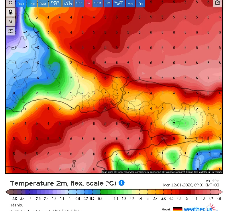 Bu sistemde Rüzgar yönü  tam poyraz. Yani bu  sistem için  kötü . istanbulda örtü alamayan yerler olacaktır.  Alan yerlerde  erir Gece sıcaklıkları gündüz değerler yüksek kalır Denizlerde sıcak zaten .Çok fazla benlenti olmasın ^^90 LARIN KASIM AYI SİSTEMLERİ bu sistemler