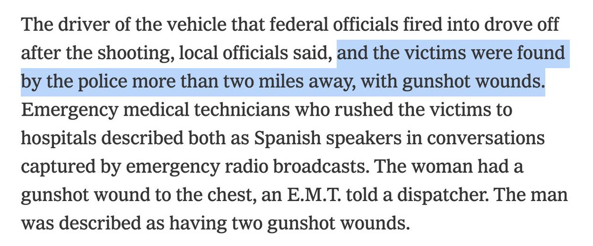 pblest's tweet image. These two people were apparently so dangerous that after shooting them, border patrol just left? What is going on?