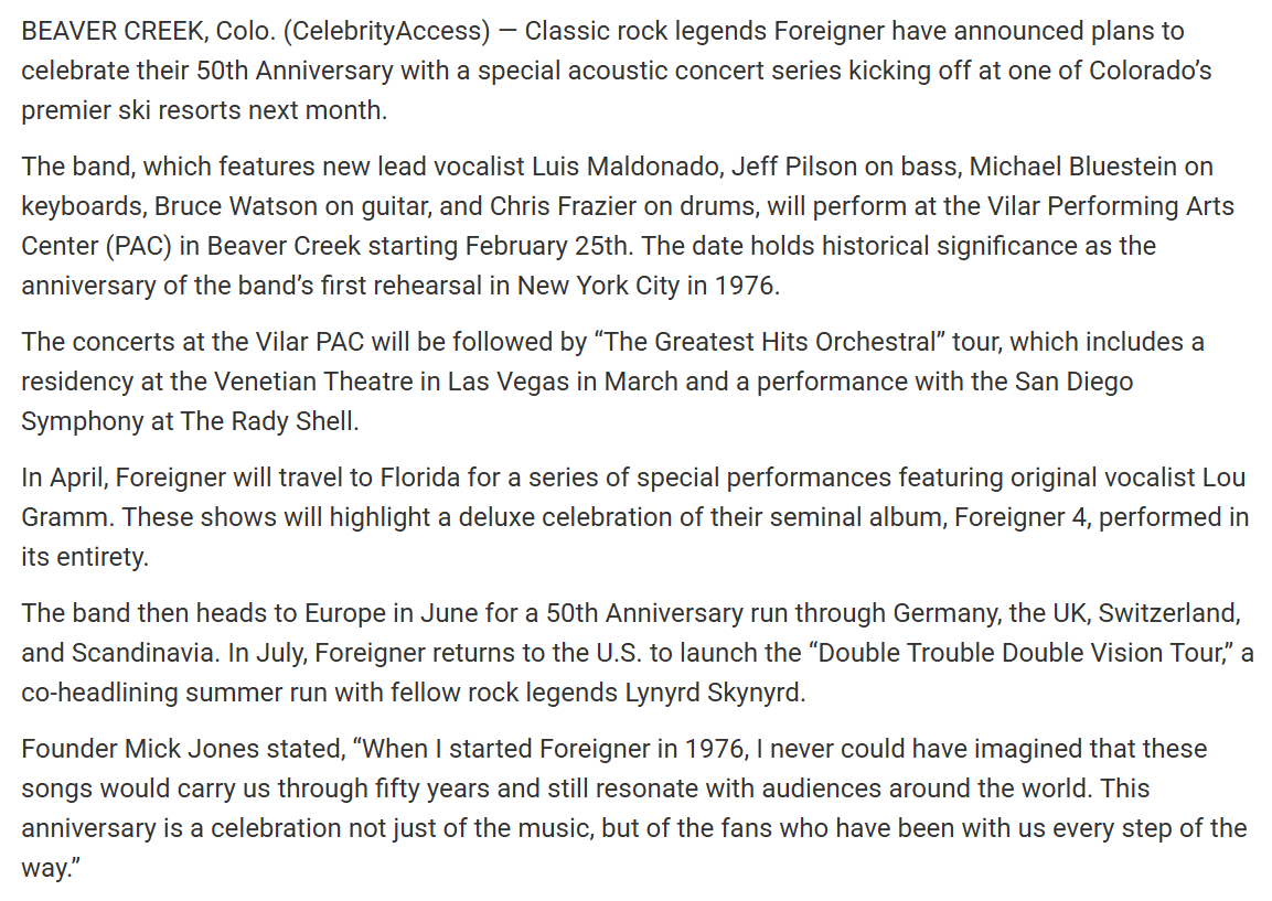 Foreigner tweet media