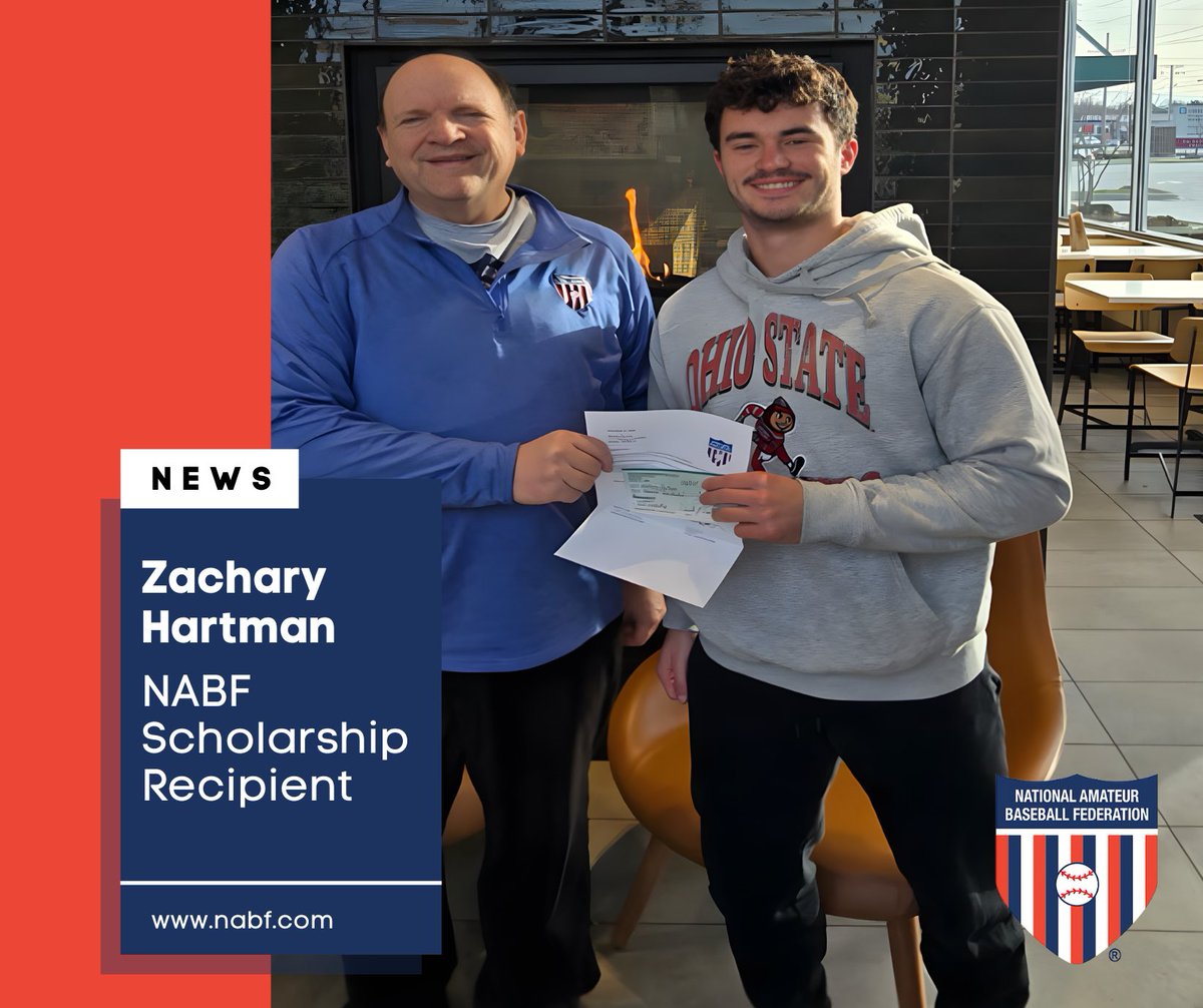 NABFInfo's tweet image. Congratulations to NABF Scholarship recipient Zachary Hartman from the Western Reserve Collegiate League! He is pictured with NABF Director, John Mengelkamp.