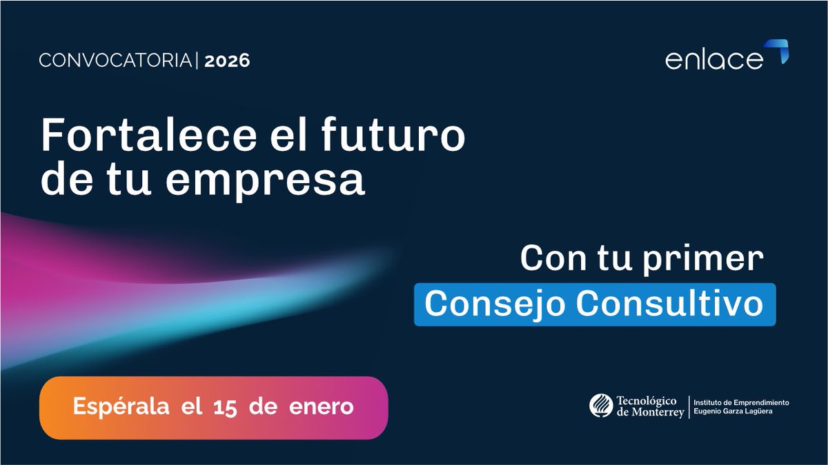 Las empresas que crecen de rodean de experiencia y visión.

⏳¡La cuenta regresiva ha comenzado! Muy pronto abrimos nuestra Convocatoria enlace 2026 ¡Espérala!

#convocatoriaenlace2026 #consejeria #consejoconsltivo