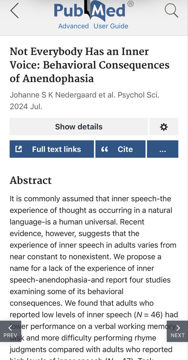 sandralopezleon's tweet image. 🗣️¿Sabían que entre el 5 y 10% de la población no tienen voz interior cuando piensan?

𝗔𝗻𝗲𝗻𝗱𝗼𝗳𝗮𝘀𝗶𝗮: la ausencia del habla interna (la “voz en la cabeza”).