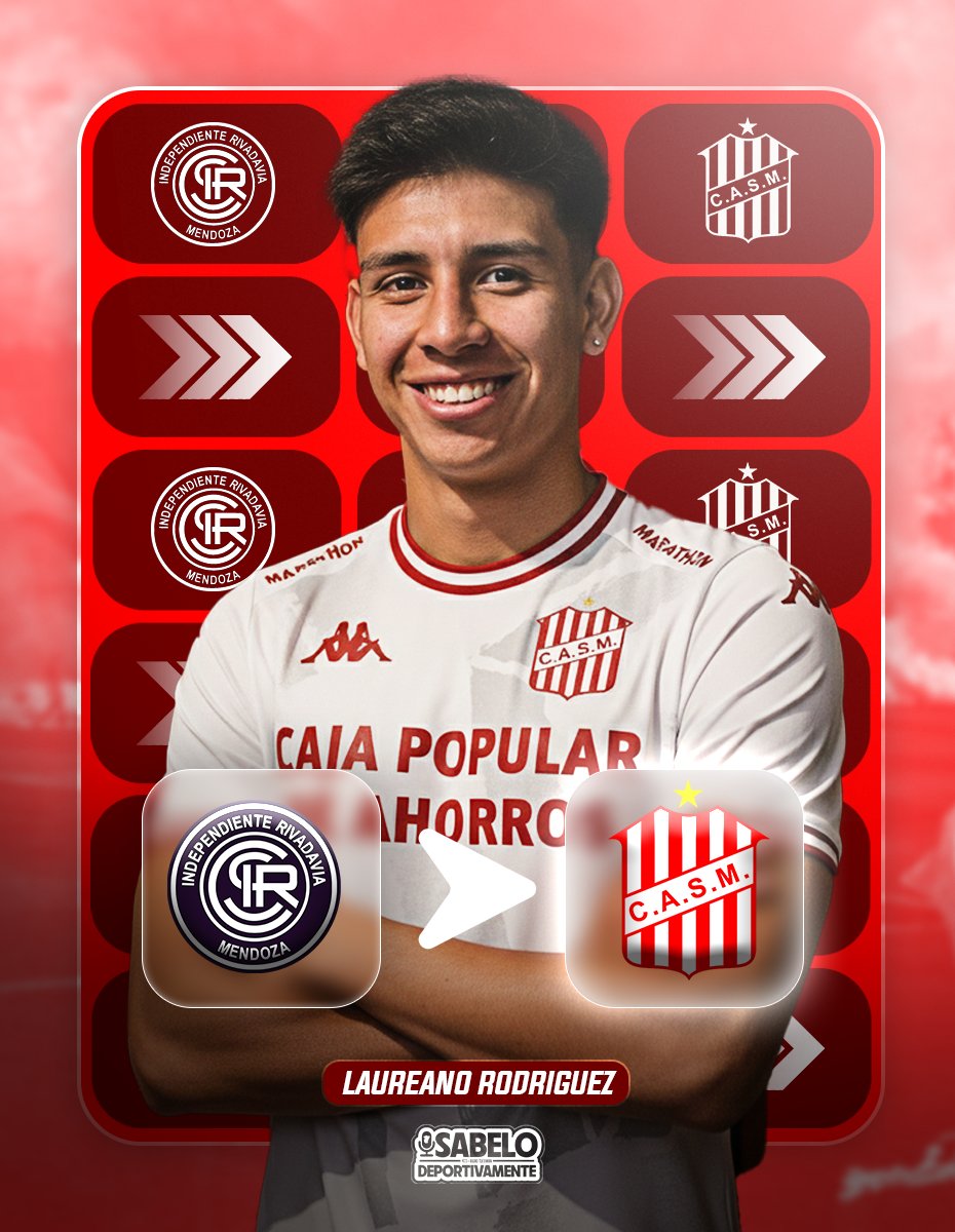 #Sanmartintuc ¡EL SANTO SE REFUERZA! 🚨‼️ 

🔴⚪️ Laureano Rodríguez, volante central de 23 años, será nuevo jugador de San Martín. 

➡️ Tuvo pasos por Almagro, San Martín de Mendoza y su último equipo fue Independiente Rivadavia. 

ℹ️<a href="/AcostaCrisDavid/">𝗖ristian 𝘼costa🎙️</a>