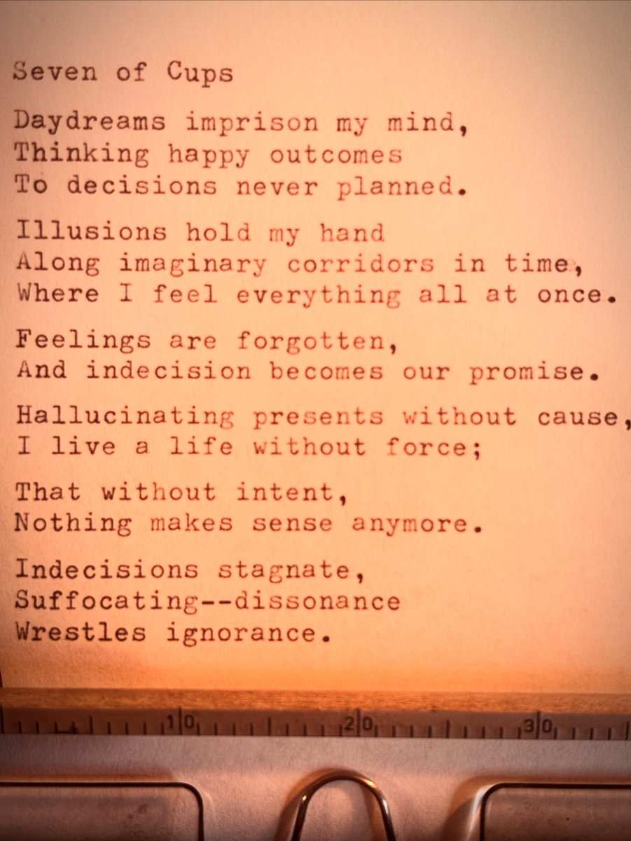 houseofdavalos's tweet image. I just published Seven of Cups medium.com/p/seven-of-cup… 

#typewrittenpoetry #typewritten #tarot #magic #poetry #poetrylovers #poem #WritingCommunity #poetrycommunity