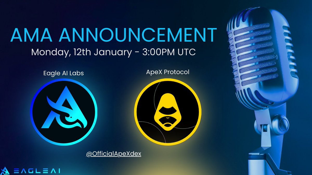 AMA ANNOUNCEMENT 🎙🔴 We are teaming up with our DEX partner ApeX for a  live X Space 📅 Monday 12th Jan ⏰ 3pm UTC 📍 Hosted @OfficialApeXdex  Joining the space is Jack