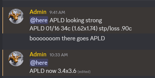 $APLD nice move

$SPY $SPX $QQQ $AVGO $INTC $OKLO $TSLA $RKLB $ASTS $MU $UUUU $SOFI $CDE $SLV $GLD