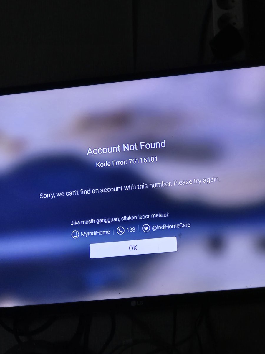 orytale's tweet image. halo selamat malam min, ini kenapa ya? tv saya dua-duanya muncul account not found terus. tolong bantuannya minn @IndiHome @IndiHomeCare