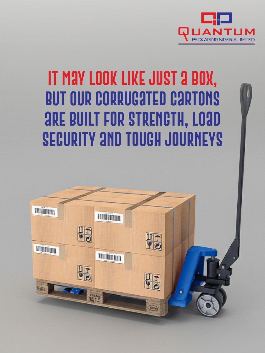 QuantumGroupNig's tweet photo. What do you see?
A box on a pallet or boxes doing the job of protecting and more? Every corrugated layer is doing the quiet work of holding and protecting what matters.
What's your custom needs?
Enquiries: contact@qpnlnig.com
#Corrugated #Corrugatedbox #Quantumpackaging https://t.co/2CMy2qxUeG
