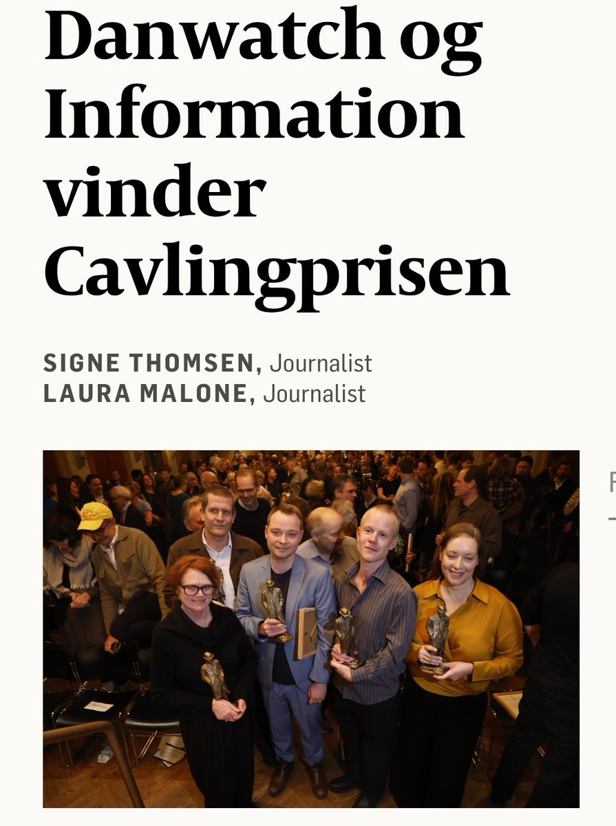 Information og Danwatch vinder Cavlingprisen for en imponerende, vedholdende og vigtig serie artikler om Danmarks bidrag til våben, der sendes til Israel. Serien er trængt dybt ind i et virkelig vanskeligt krydsfelt mellem jura, politik, krig og krumspring. Stærkt: